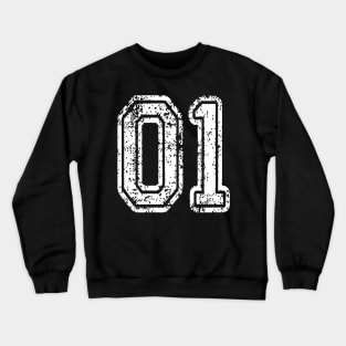 Number 01 Grungy in white Crewneck Sweatshirt